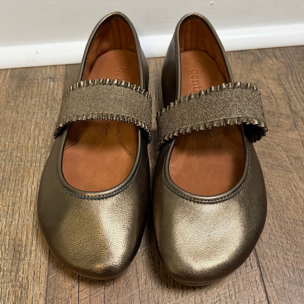Gentle Souls Mary Jane Flats Womens 7.5 Bronze Metallic GS00015MT